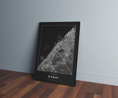 Dubai úthálózata vászonképen - sötét-0