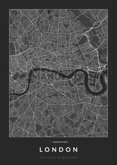 London úthálózata poszteren - sötét-0