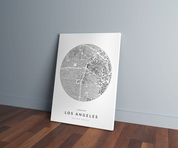 Los Angeles épületei körben vászonképen - világos