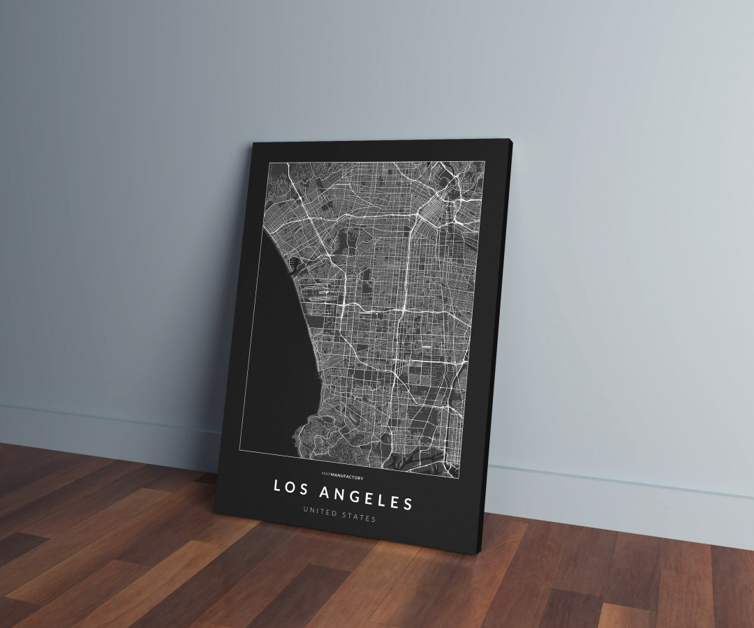 Los Angeles úthálózata vászonképen - sötét