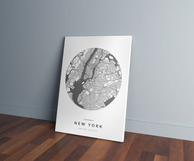 New York úthálózata körben vászonképen - világos-0