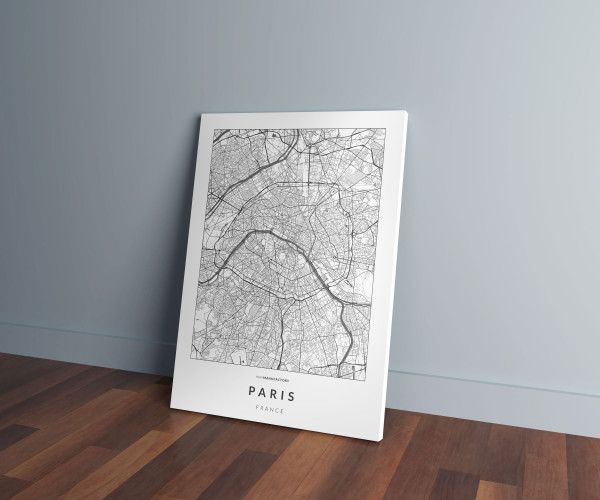 Párizs úthálózata vászonképen - világos