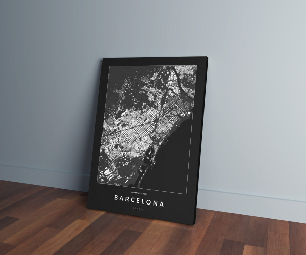 Barcelona épületei vászonképen - sötét