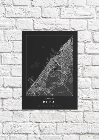 Dubai úthálózata poszteren - sötét-1