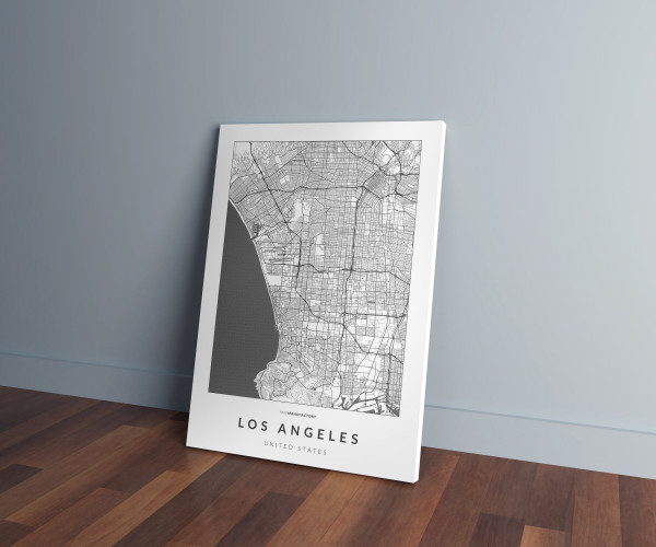 Los Angeles úthálózata vászonképen - világos