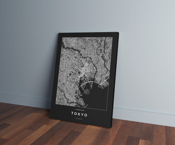 Tokió úthálózata vászonképen - sötét