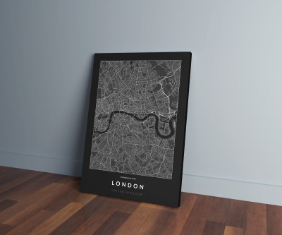 London úthálózata vászonképen - sötét