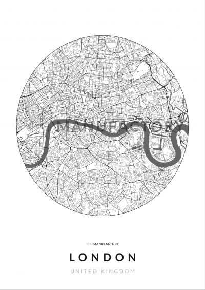 London úthálózata körben poszteren - világos-0