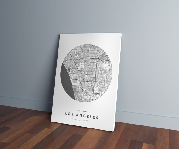 Los Angeles úthálózata körben vászonképen - világos