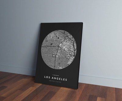 Los Angeles épületei körben vászonképen - sötét-0