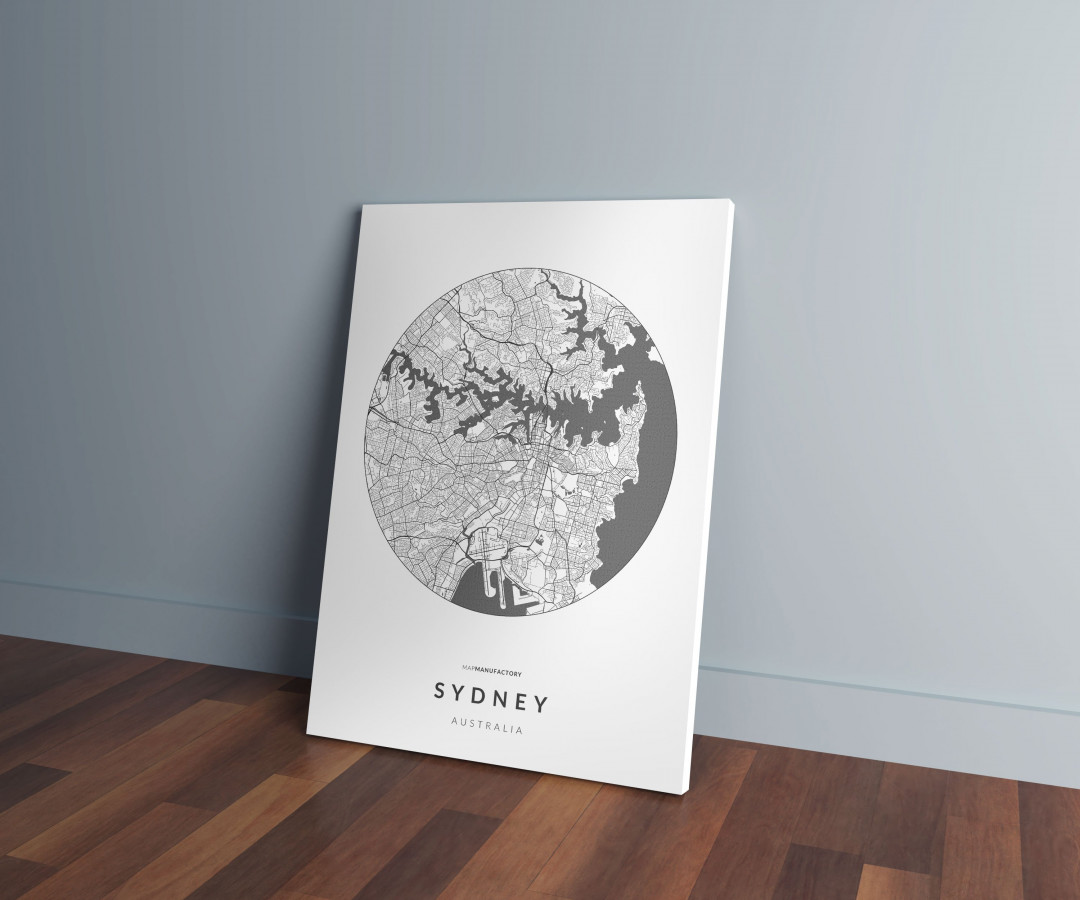 Sydney úthálózata körben vászonképen - világos