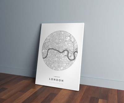 London úthálózata körben vászonképen - világos
