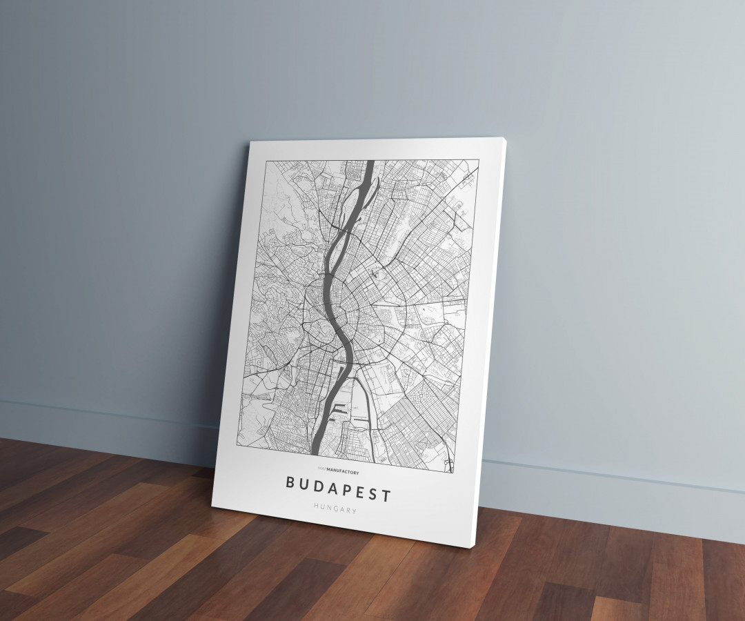 Budapest úthálózata vászonképen - világos