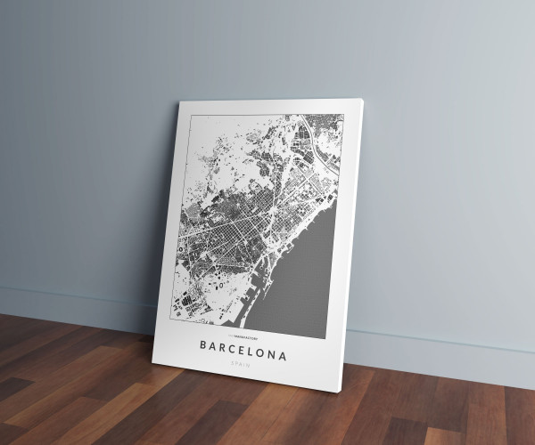 Barcelona épületei vászonképen - világos